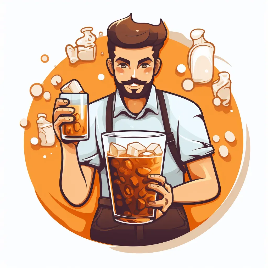 Iced coffee barista logo with cold brew and coffee beans - Image 3