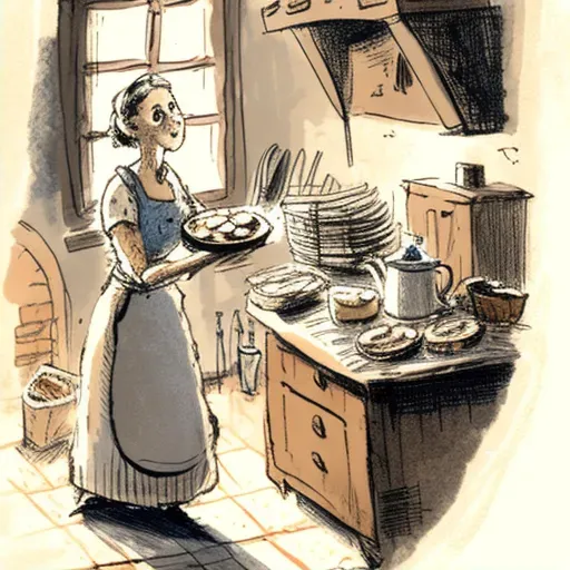 Woman in vintage kitchen with baking cookies aroma - Image 2