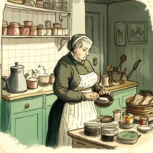 Woman in vintage kitchen with baking cookies aroma - Image 3