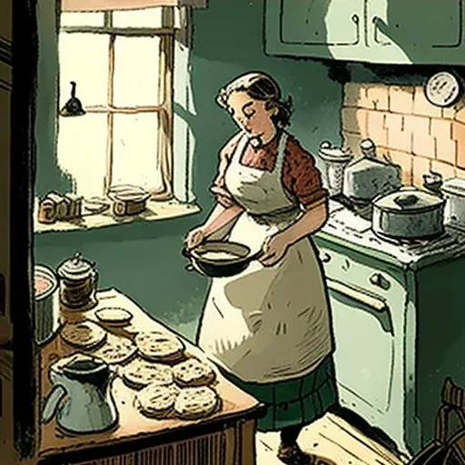 Woman in vintage kitchen with baking cookies aroma - Image 4