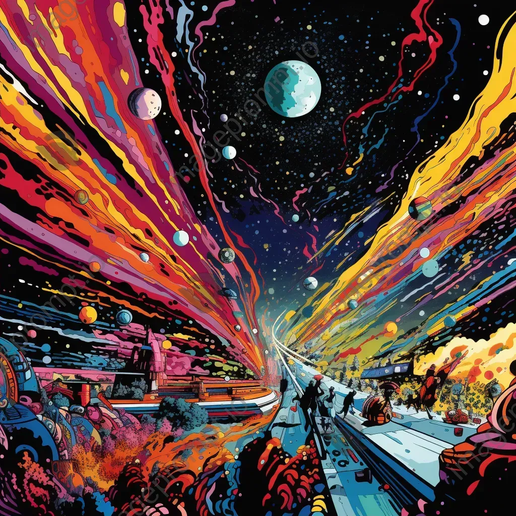 Comic-style rendition of an intense intergalactic chase scene - Image 2