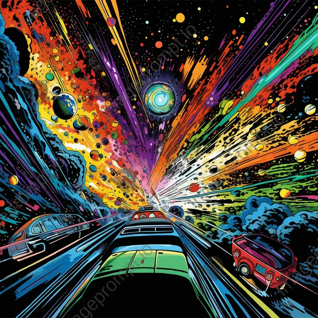 Comic-style rendition of an intense intergalactic chase scene - Image 3