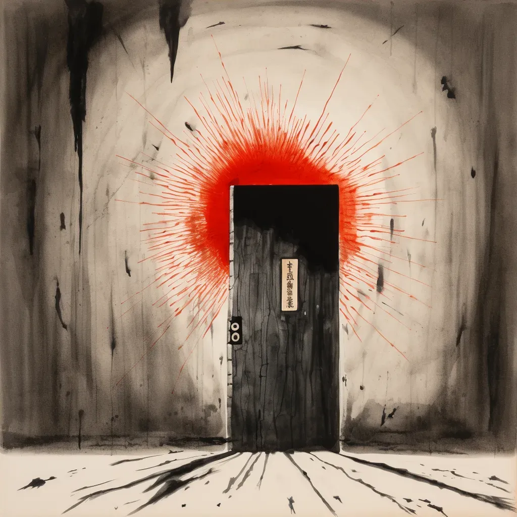 Image of a closed door with an illuminated keyhole, symbolizing opportunity - Image 4