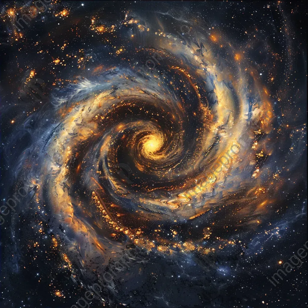 Galactic whirlpool with swirling stars and cosmic dust in mesmerizing pattern - Image 2