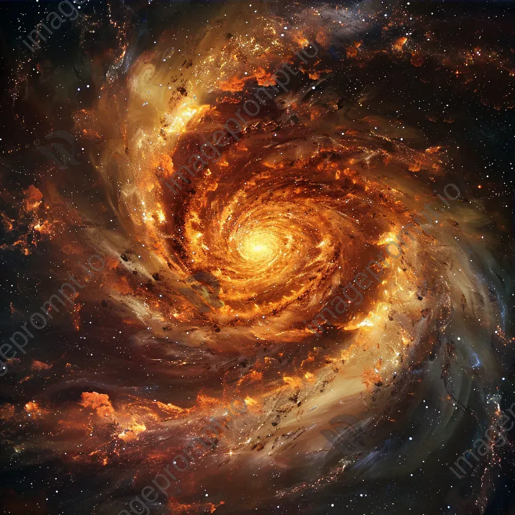 Galactic whirlpool with swirling stars and cosmic dust in mesmerizing pattern - Image 3