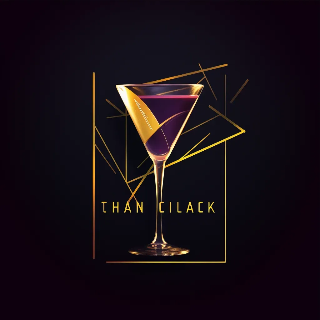 Image of an abstract cocktail bar logo with a stylized cocktail glass icon in purple and gold colors - Image 3