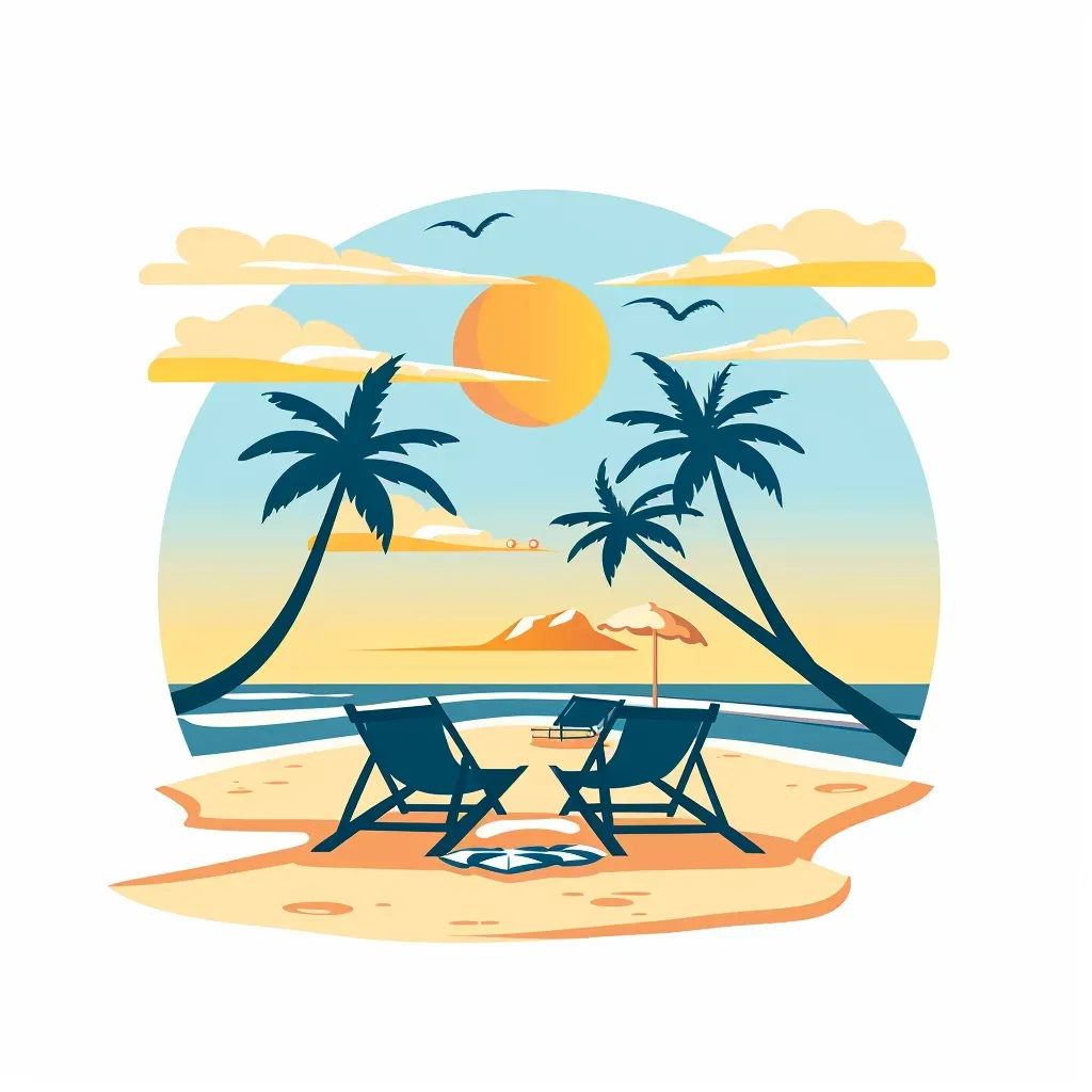 Beach Resort Logo with Palm Trees and Beach Chairs - Image 2