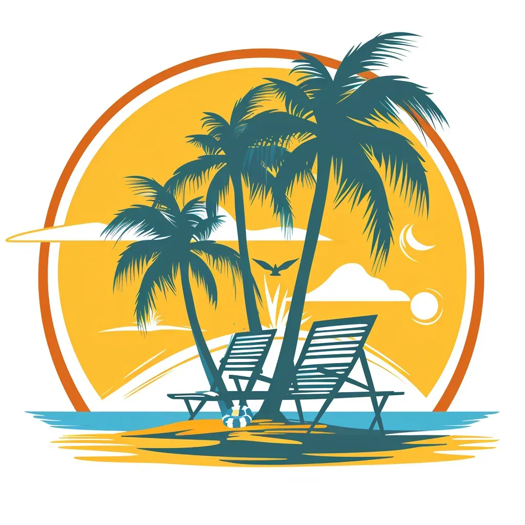 Beach Resort Logo with Palm Trees and Beach Chairs - Image 3