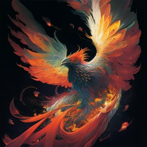 Illustration of a phoenix rising from the ashes - Image 2