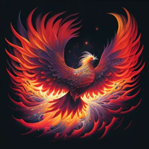 Illustration of a phoenix rising from the ashes - Image 4