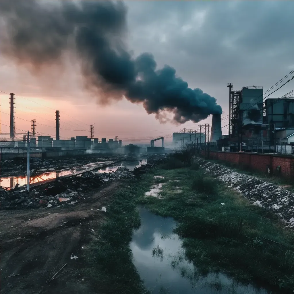 Factory smoke contaminating the sky, showing industrial pollution - Image 4