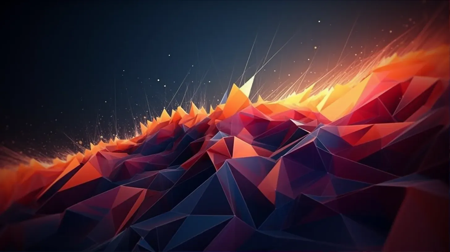 Dynamic low poly music visualizer with overlapping polygons pulsating to the rhythm - Image 1