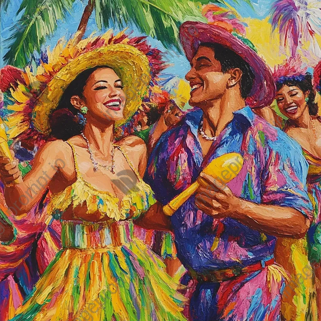 Acrylic painting of energetic dance at Rio Carnival - Image 1