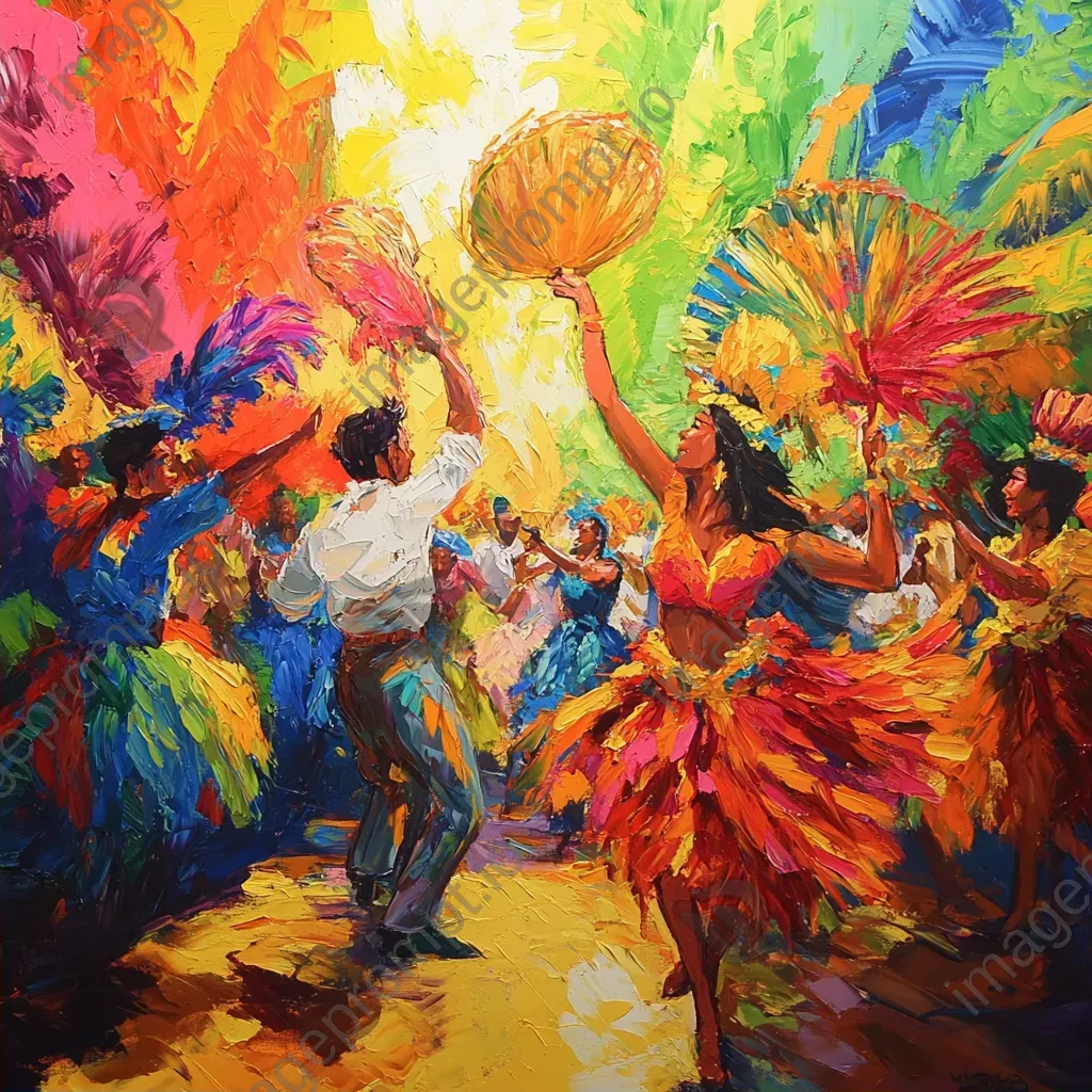 Acrylic painting of energetic dance at Rio Carnival - Image 2