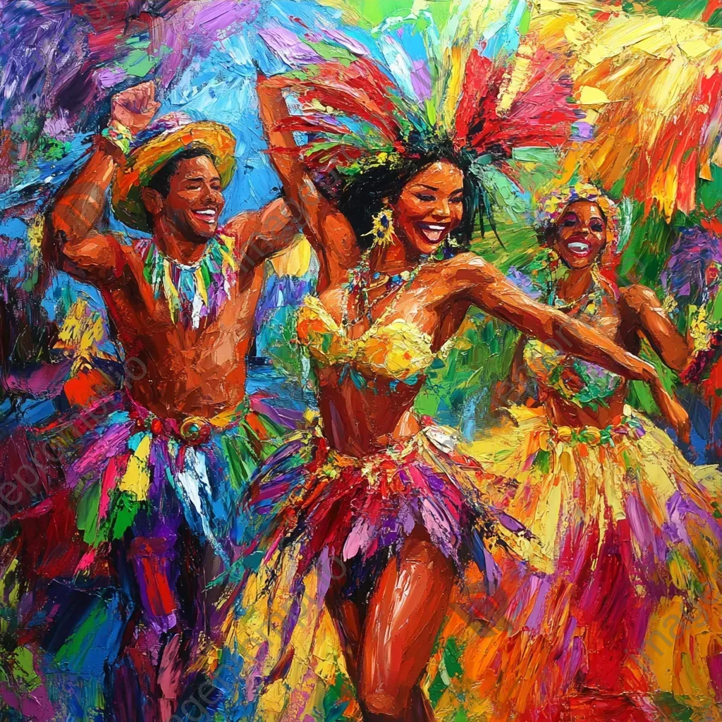 Acrylic painting of energetic dance at Rio Carnival - Image 3