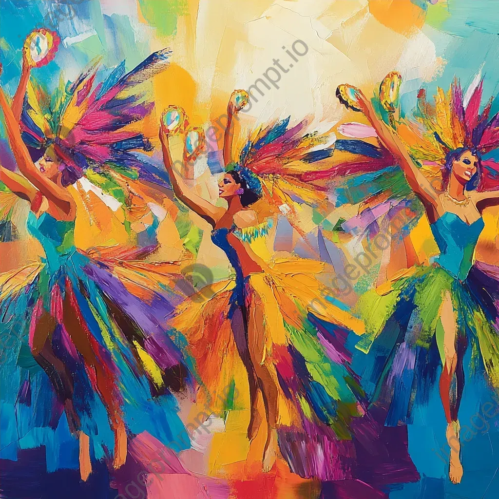 Acrylic painting of energetic dance at Rio Carnival - Image 4