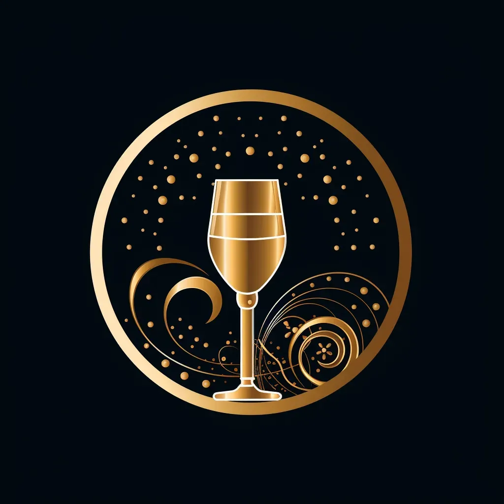 Luxurious champagne flute logo in gold and white - Image 1