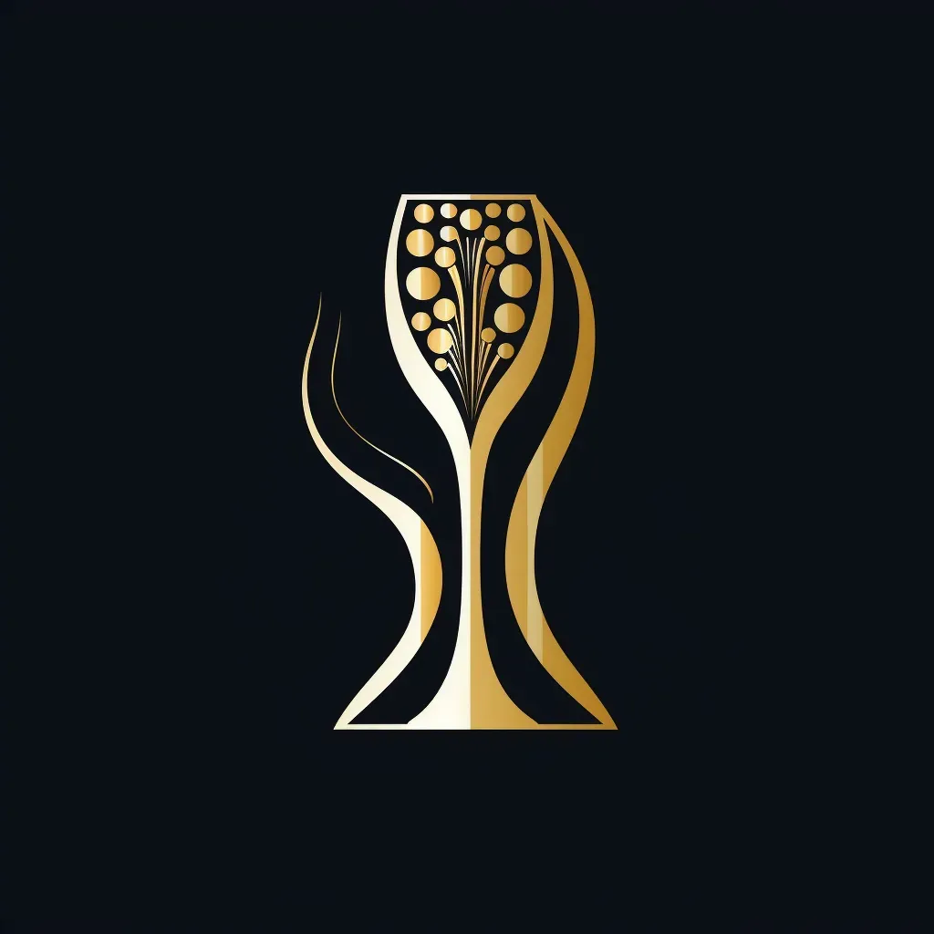 Luxurious champagne flute logo in gold and white - Image 2