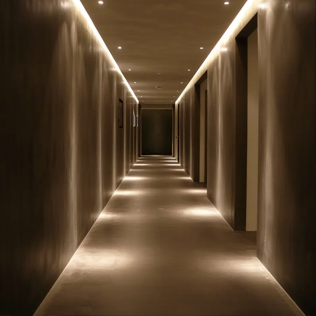 dimly lit minimalist corridor - Image 1