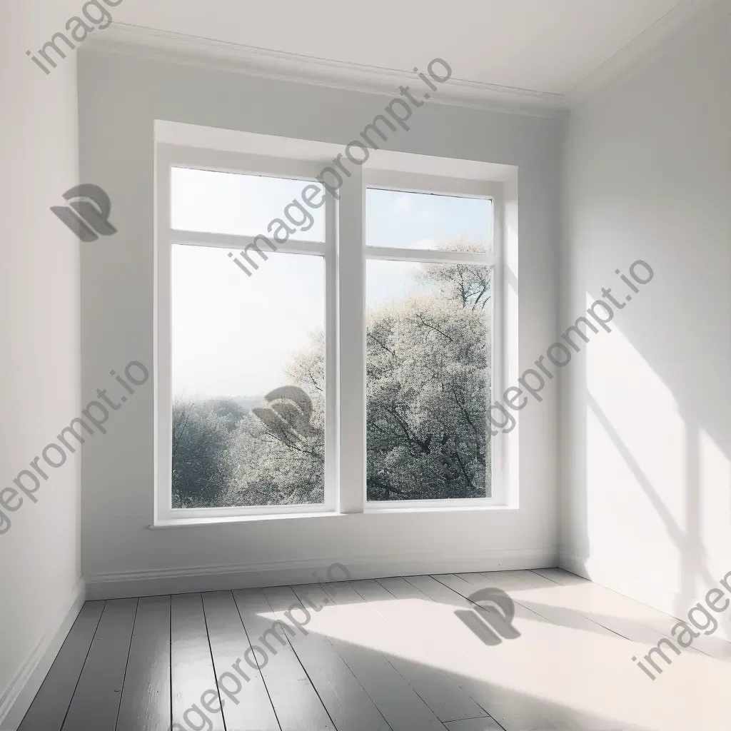 Minimalist window frame in empty white room shot on iPhone 12 Pro - Image 1