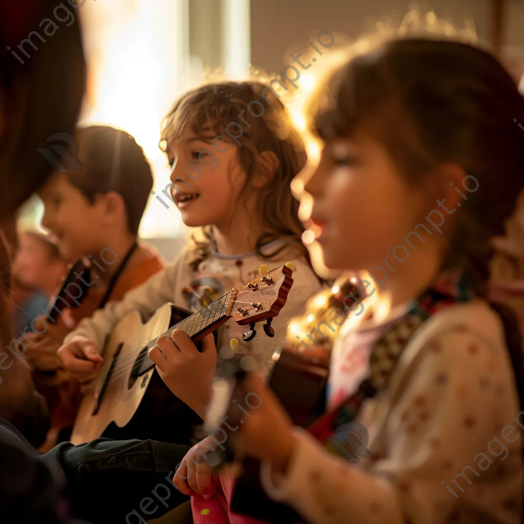 Children playing instruments in music class - Image 2