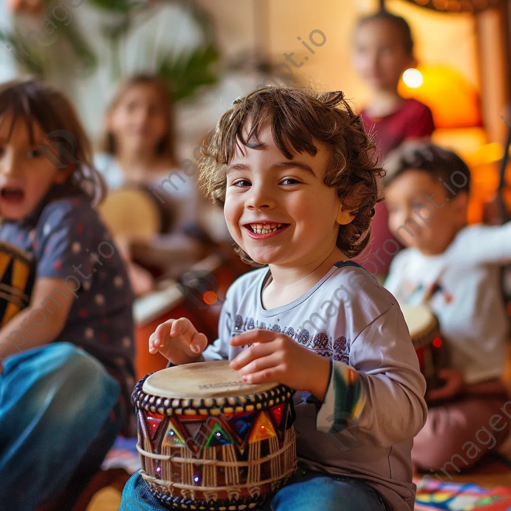 Children playing instruments in music class - Image 4