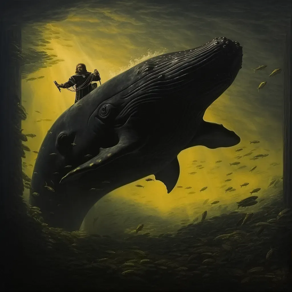 Diver swimming alongside humpback whale and calf in ocean - Image 1