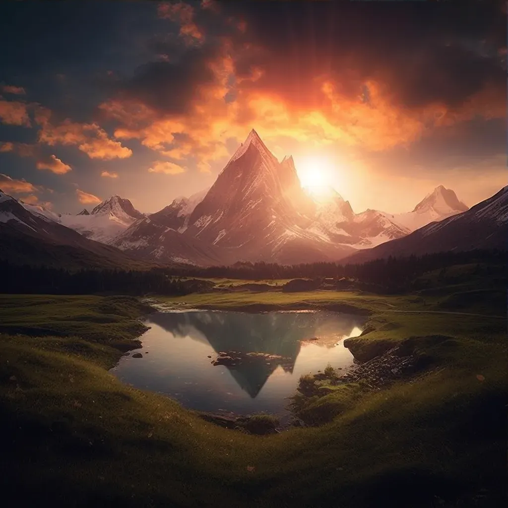 Swiss Alps Mountain Sunset