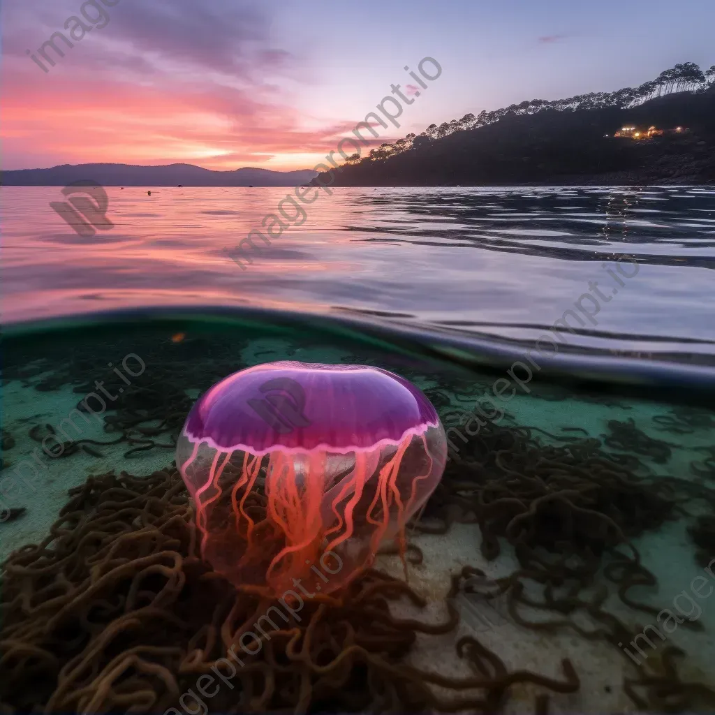 Enchanting coral reef at dusk with jellyfish, shot on a Canon EOS-1D X Mark III. - Image 2