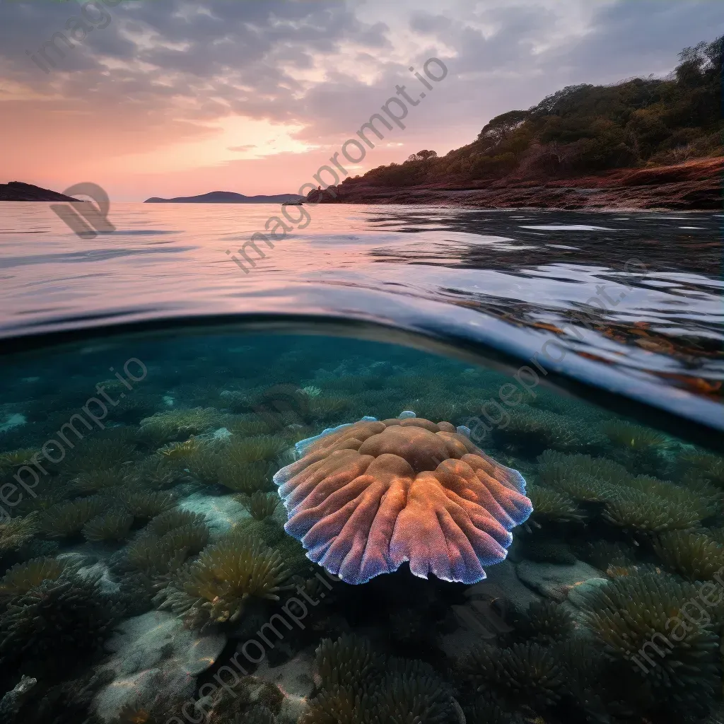 Enchanting coral reef at dusk with jellyfish, shot on a Canon EOS-1D X Mark III. - Image 3