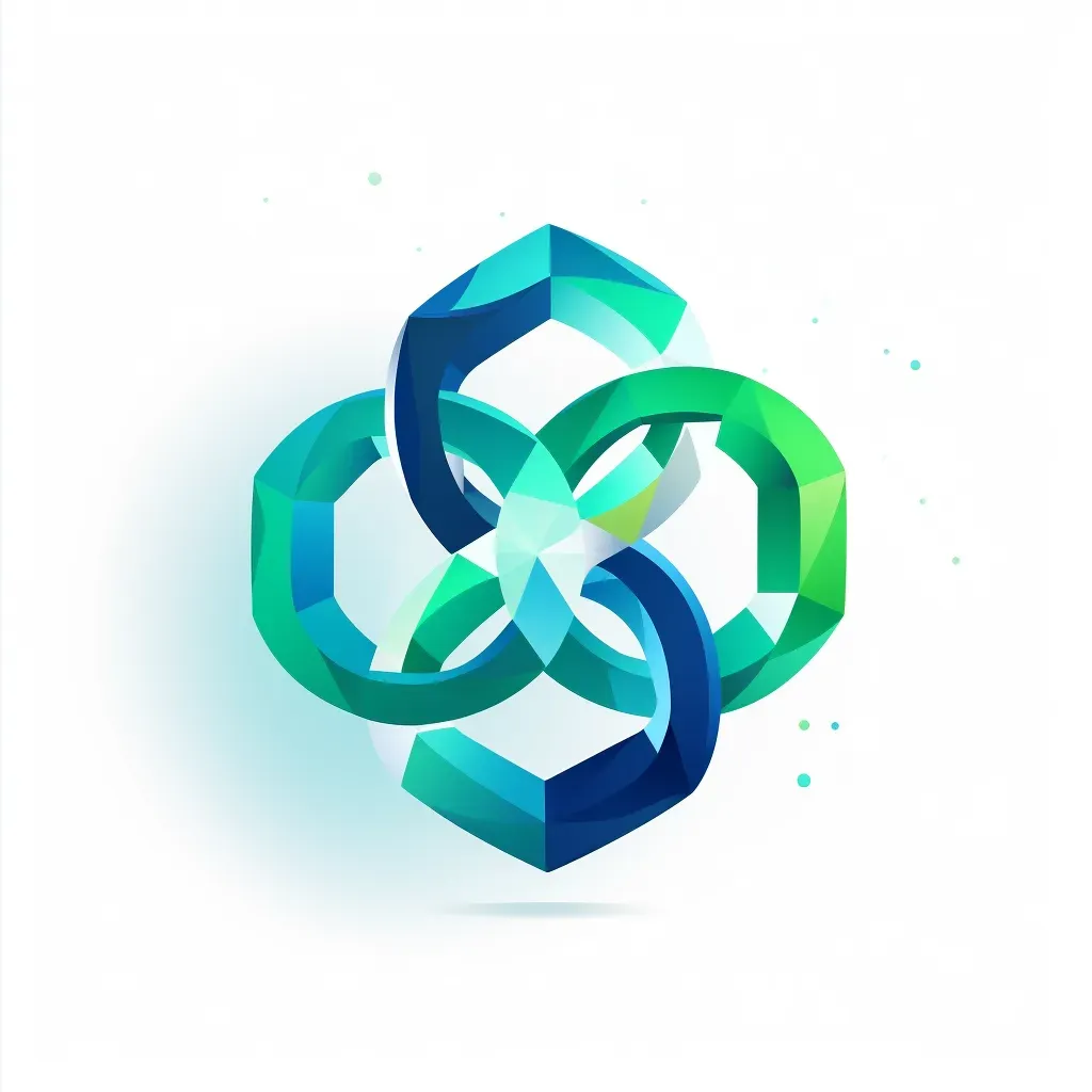 Chain link icon in blue and green on a white background - Image 2