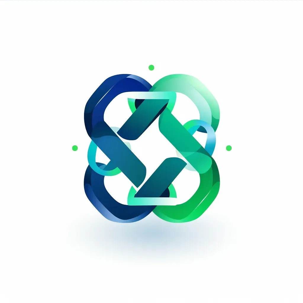 Chain link icon in blue and green on a white background - Image 3