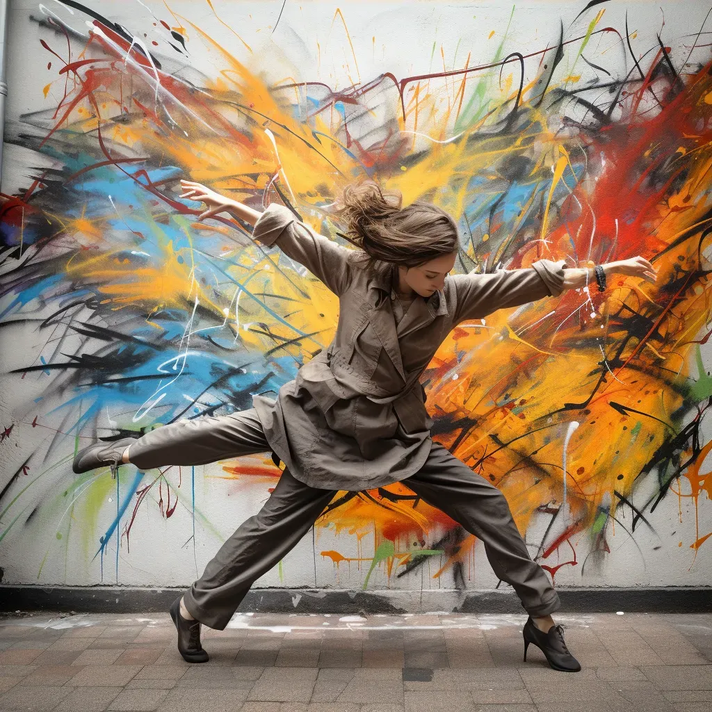 Energetic Dancer Performing Hip Hop under Street Art - Image Generated - Image 3