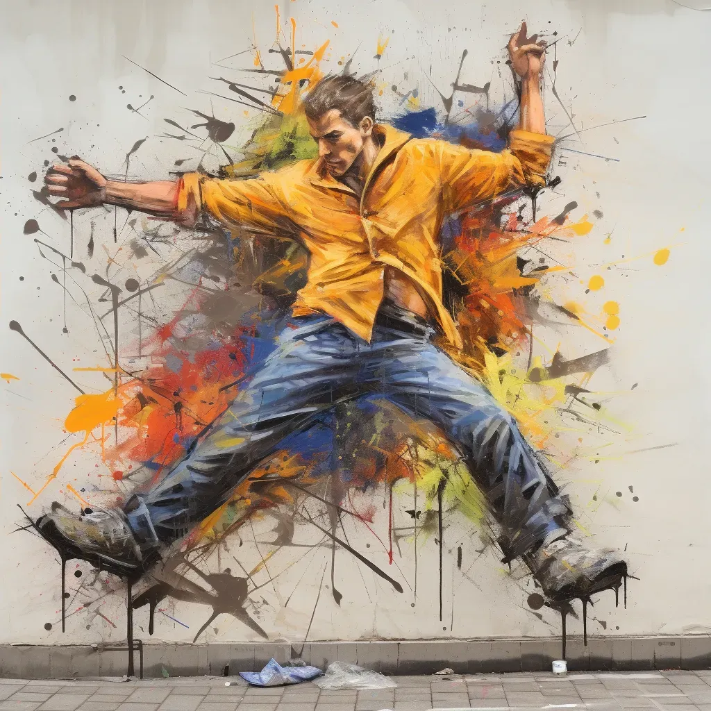 Energetic Dancer Performing Hip Hop under Street Art - Image Generated - Image 4