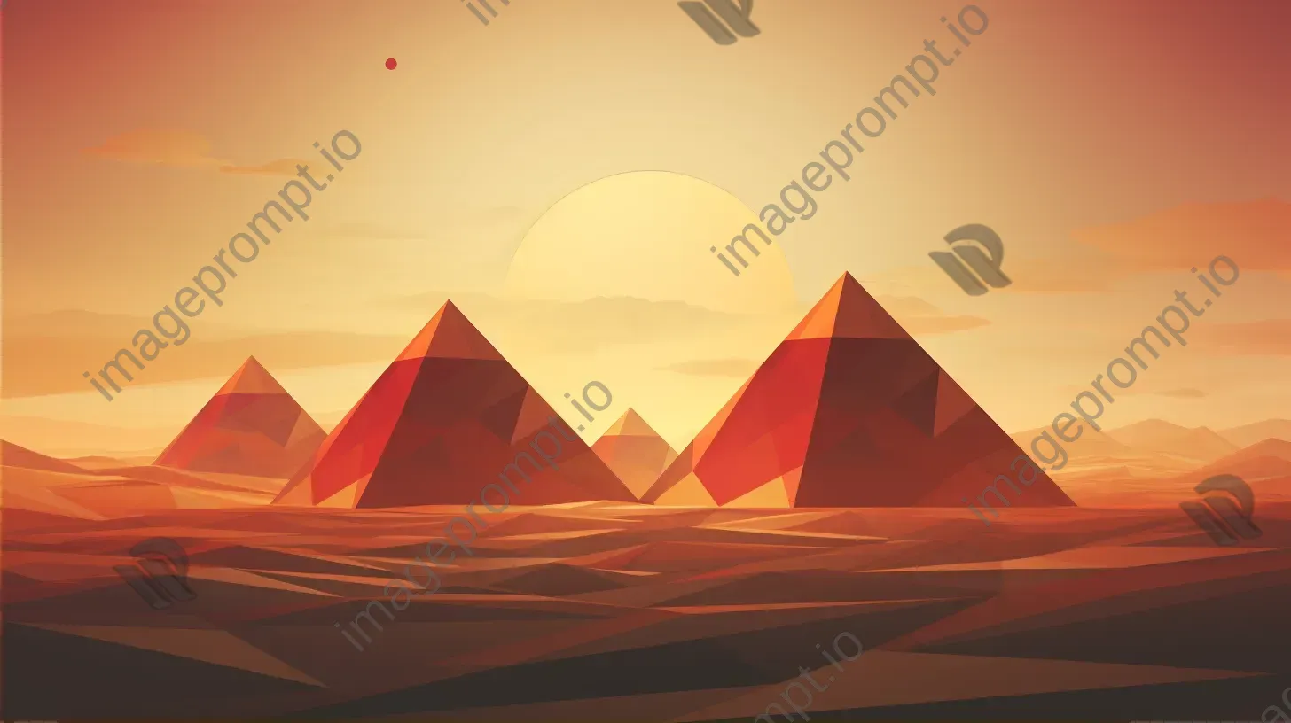 Stylized Egyptian pyramids in geometric, low poly style - Image 2