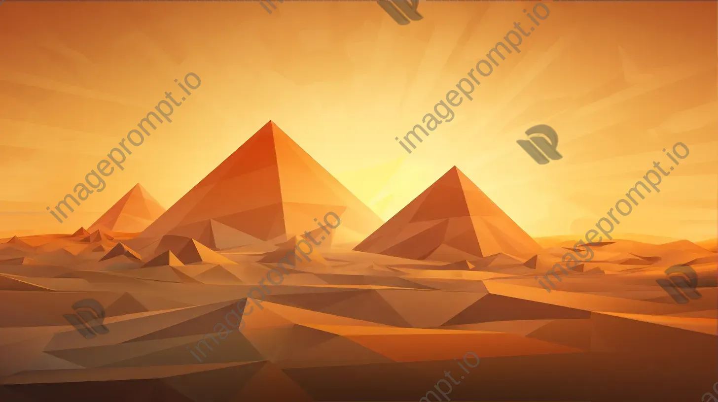 Stylized Egyptian pyramids in geometric, low poly style - Image 3