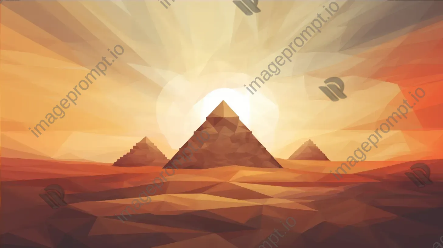 Stylized Egyptian pyramids in geometric, low poly style - Image 4