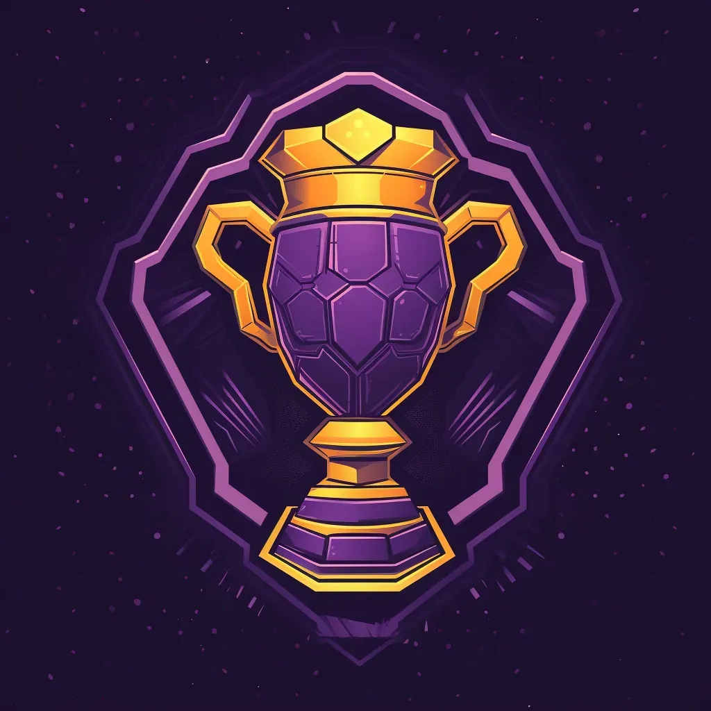 Bold and energetic logo with a trophy icon in purple and yellow - Image 2