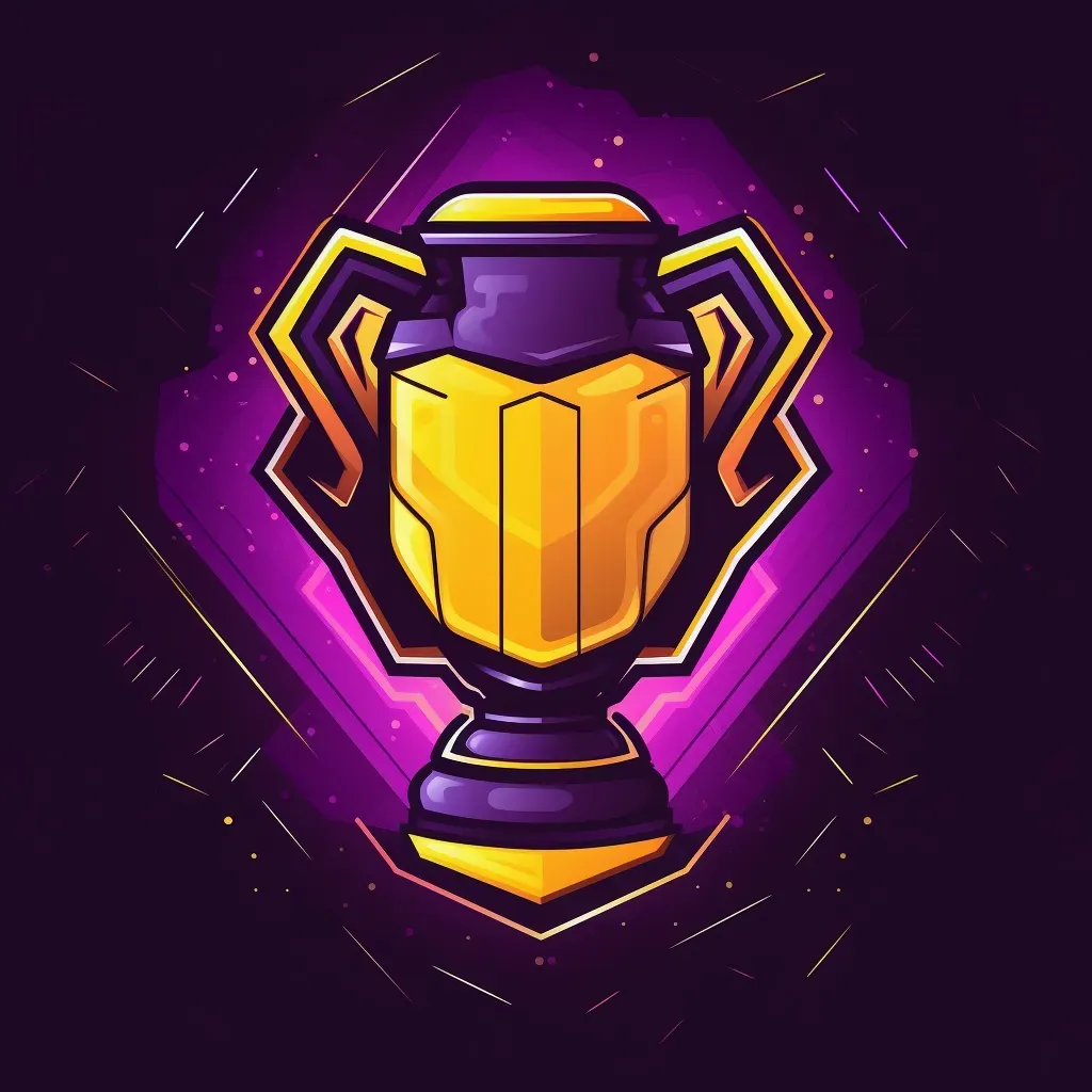 Bold and energetic logo with a trophy icon in purple and yellow - Image 3