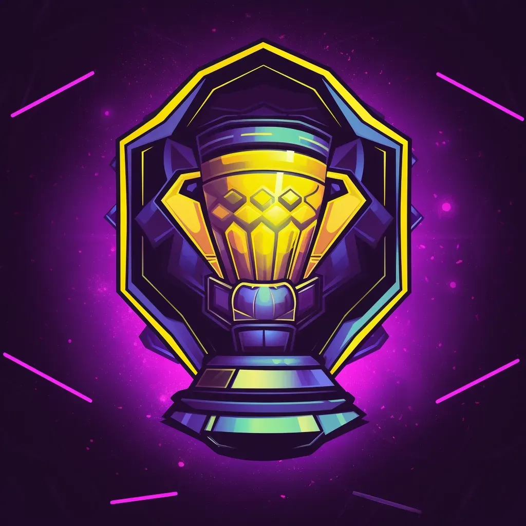 Bold and energetic logo with a trophy icon in purple and yellow - Image 4