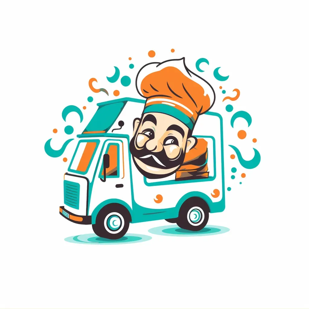 Quirky truck chef food truck logo in vibrant colors - Image 2