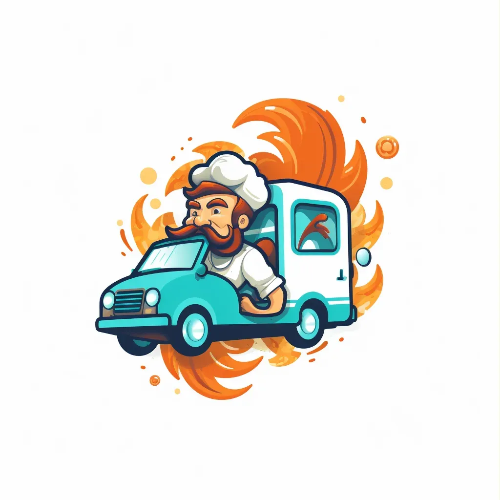 Quirky truck chef food truck logo in vibrant colors - Image 3