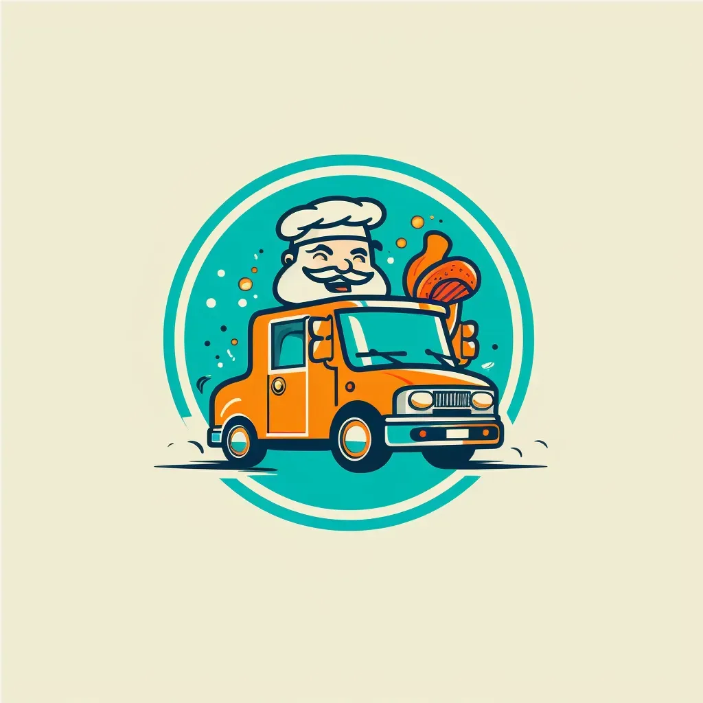 Quirky truck chef food truck logo in vibrant colors - Image 4