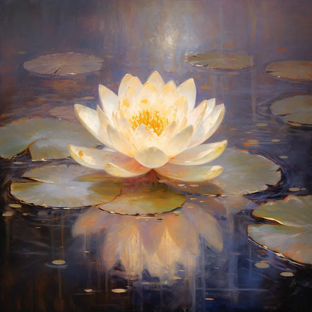 Lotus flower pond reflection - Image 2