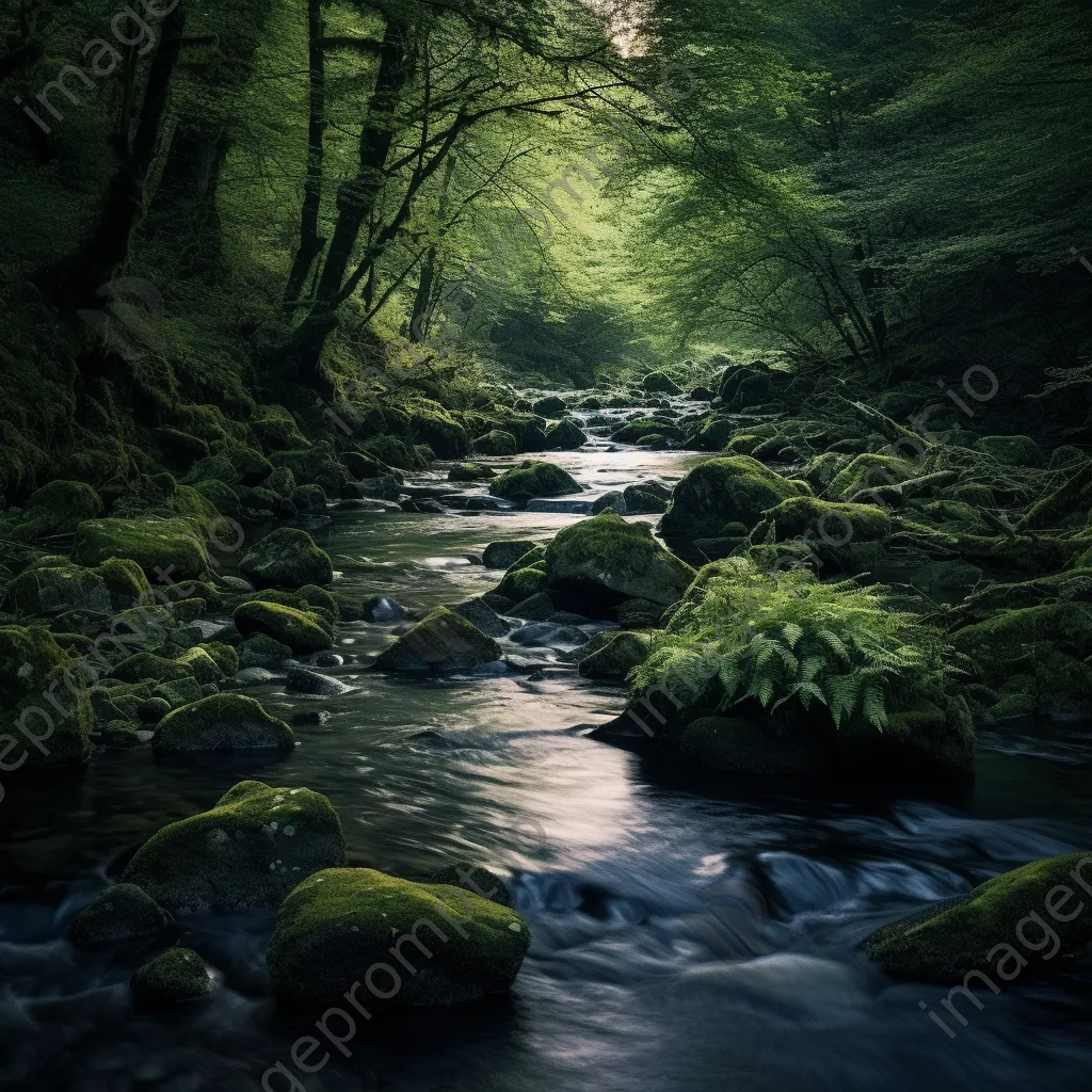 Long exposure photo of a flowing river in a forest - Image 4