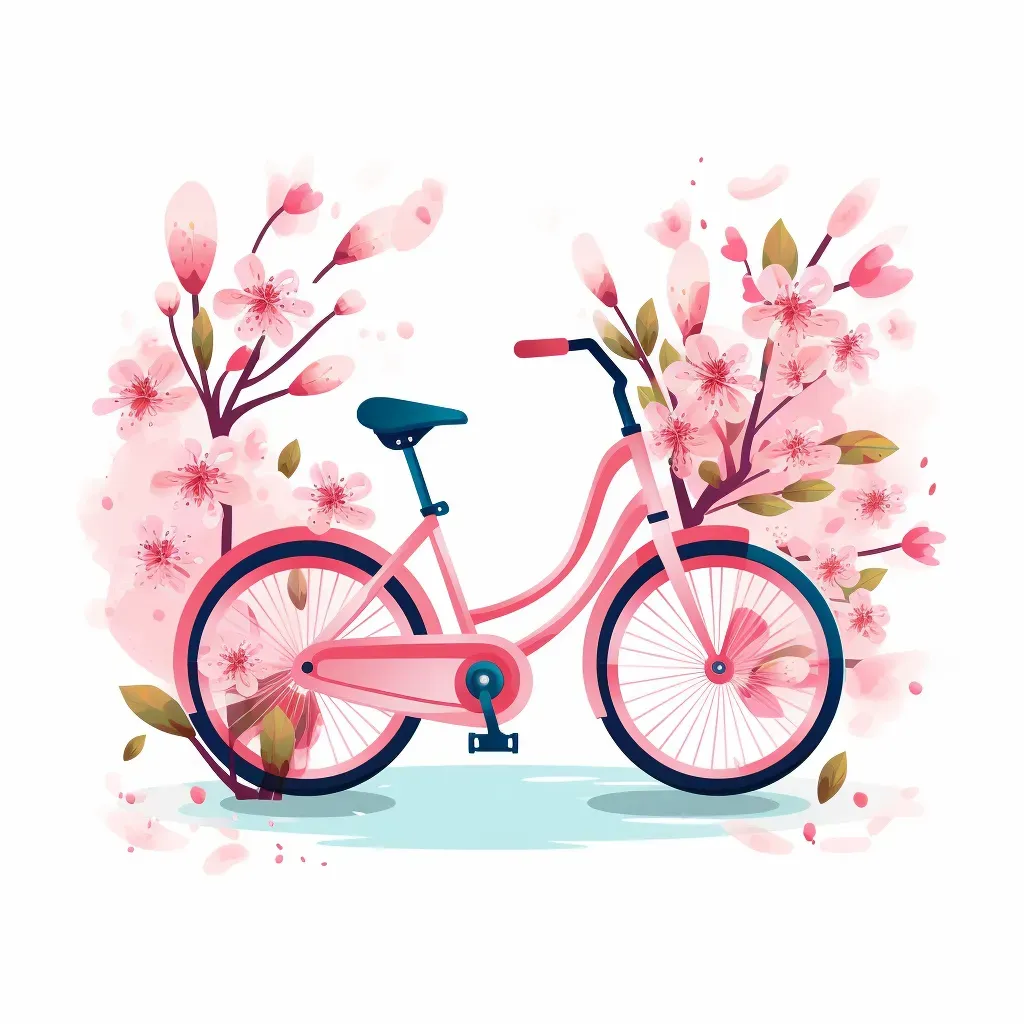 Springtime bike ride with blossoming trees logo - Image 2