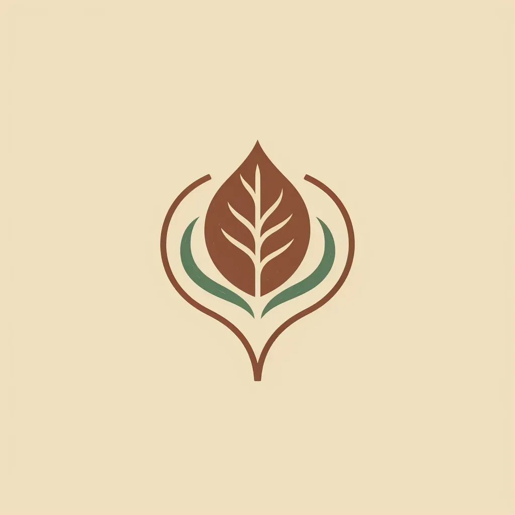 Organic and natural logo design with leaf heart icon - Image 1