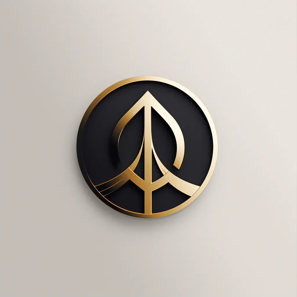 Logo for a contemporary jewelry brand featuring a geometric shape icon in gold and black colors - Image 1