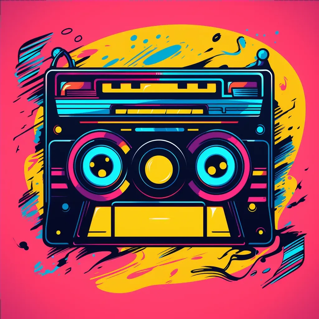 retro stylized cassette tape logo - Image 4