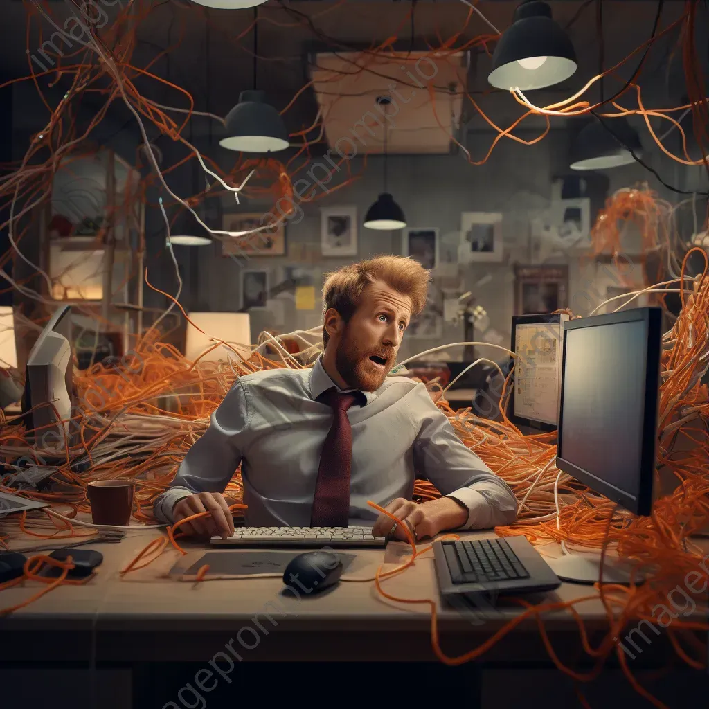 Humorous office scene with computer errors - Image 3